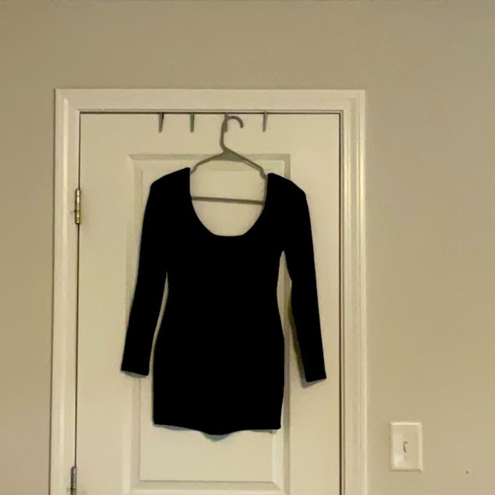 Black Long sleeve shorts bodysuit